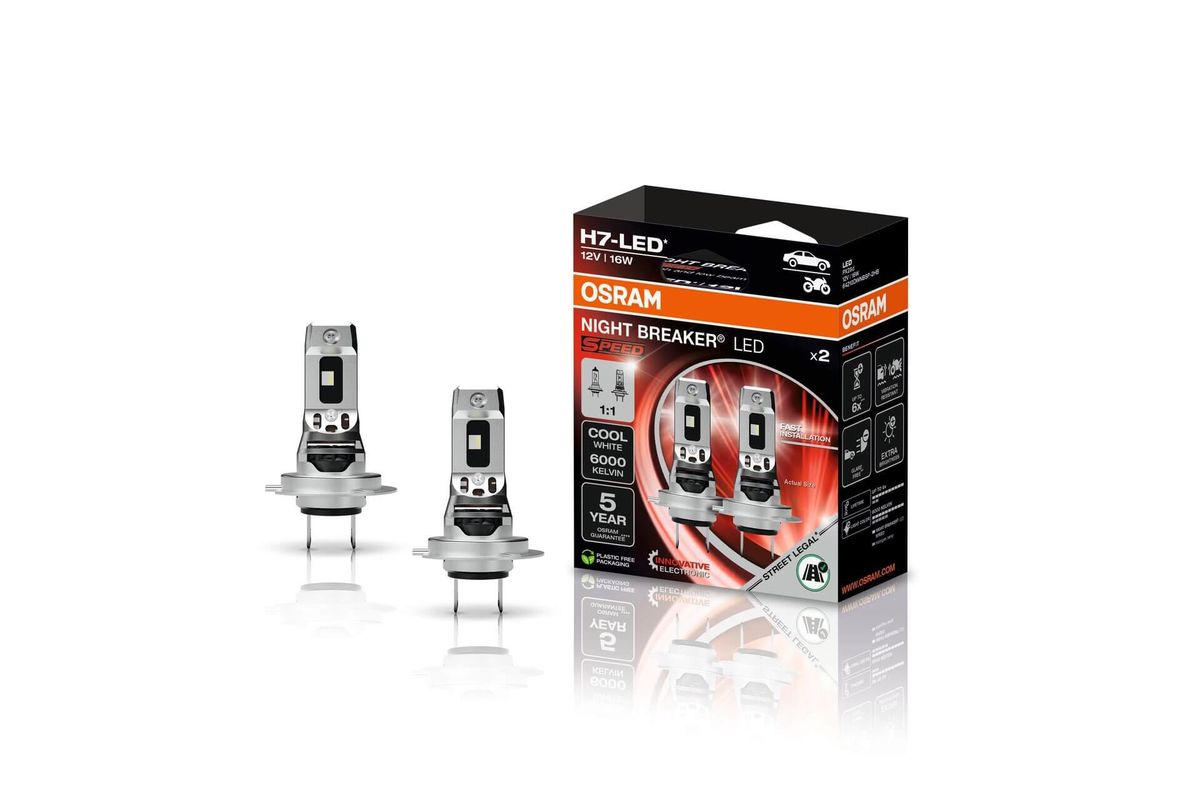 Die Night Breaker LED Speed ist so kompakt wie eine typische H7-Halogenleuchte. Das Doppelpack kostet laut Osram 160 Euro. Foto: ams Osram